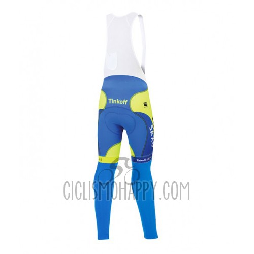 Tinkoff Saxo Bank Cycling Jersey Bib Tight 2016 Long Sleeve Yellow and Blue